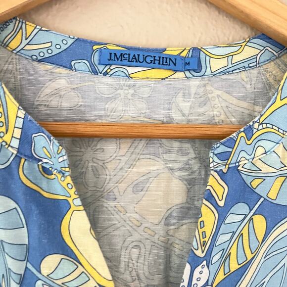 J.McLauglin leaf print linen Maxi dress - Picture 8 of 10